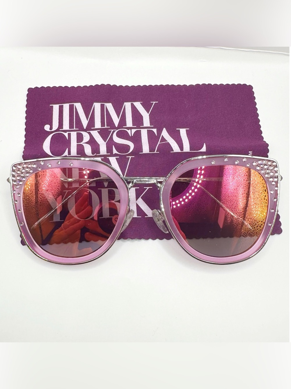 Jimmy Crystal New York cat-eye sunglasses, sparkling crystal embellishment